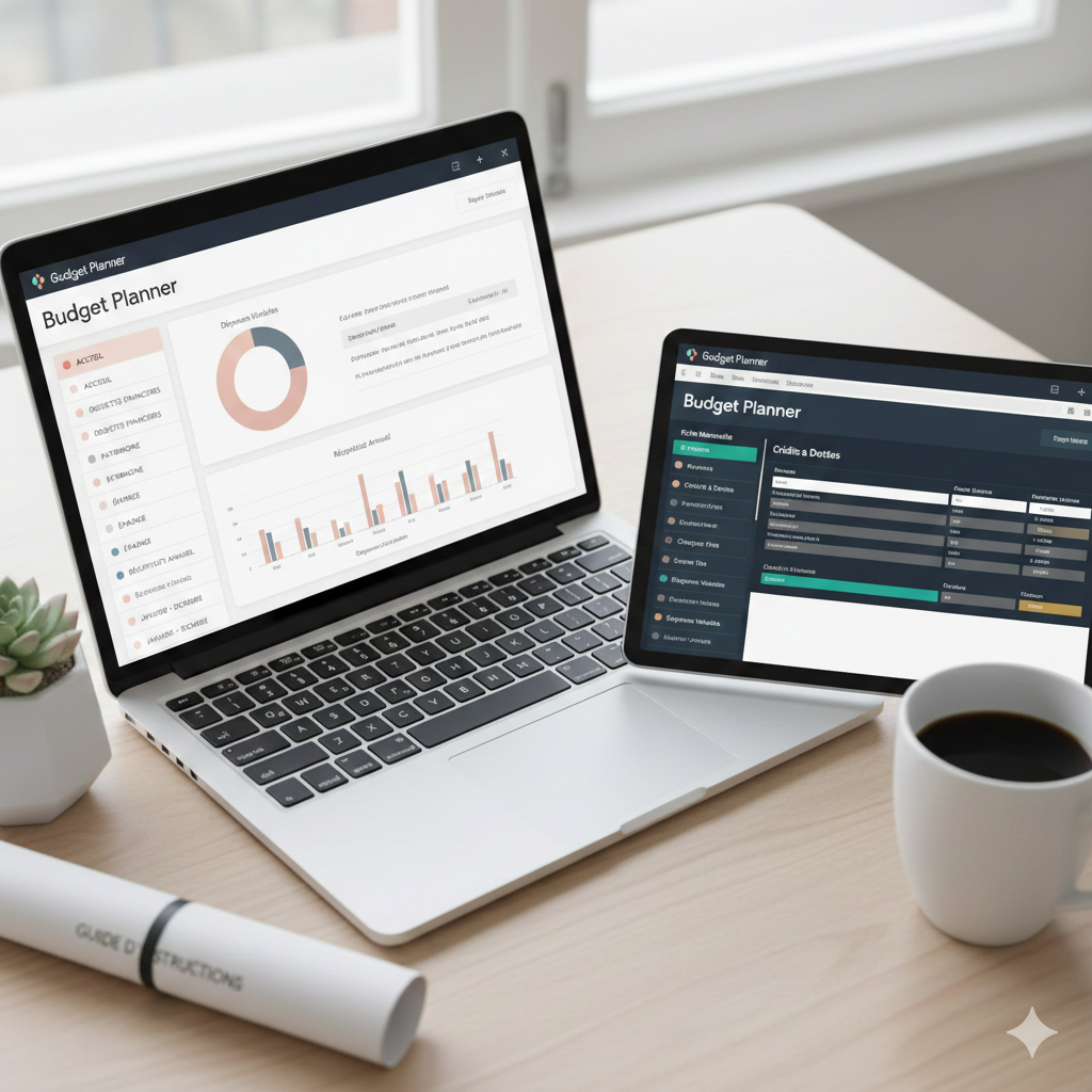 une image qui montre sur un bureau un ordinateur et une tablette